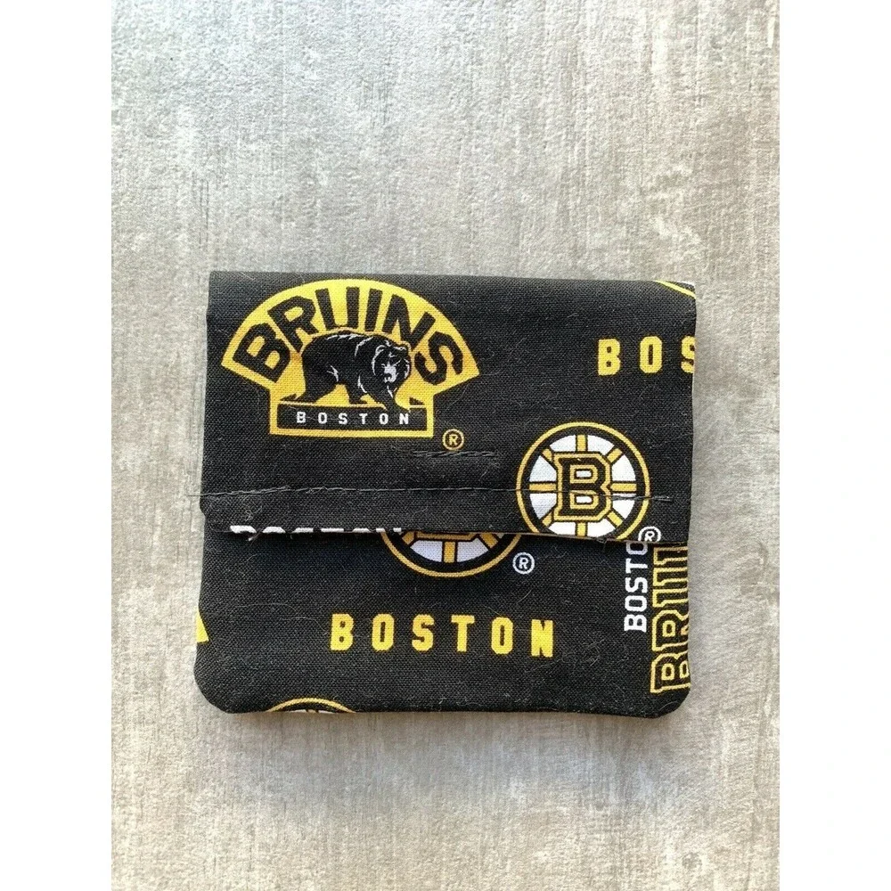 Boston Bruins Card Holder ID Case Wallet Pouch NEW Handmade Cloth Soft